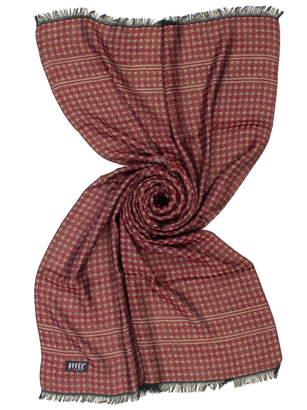    STOLA UOMO JACQUARD PIED DE POULE, 60%VI 40%MODAL, CM 60X190, MADE IN ITALY    